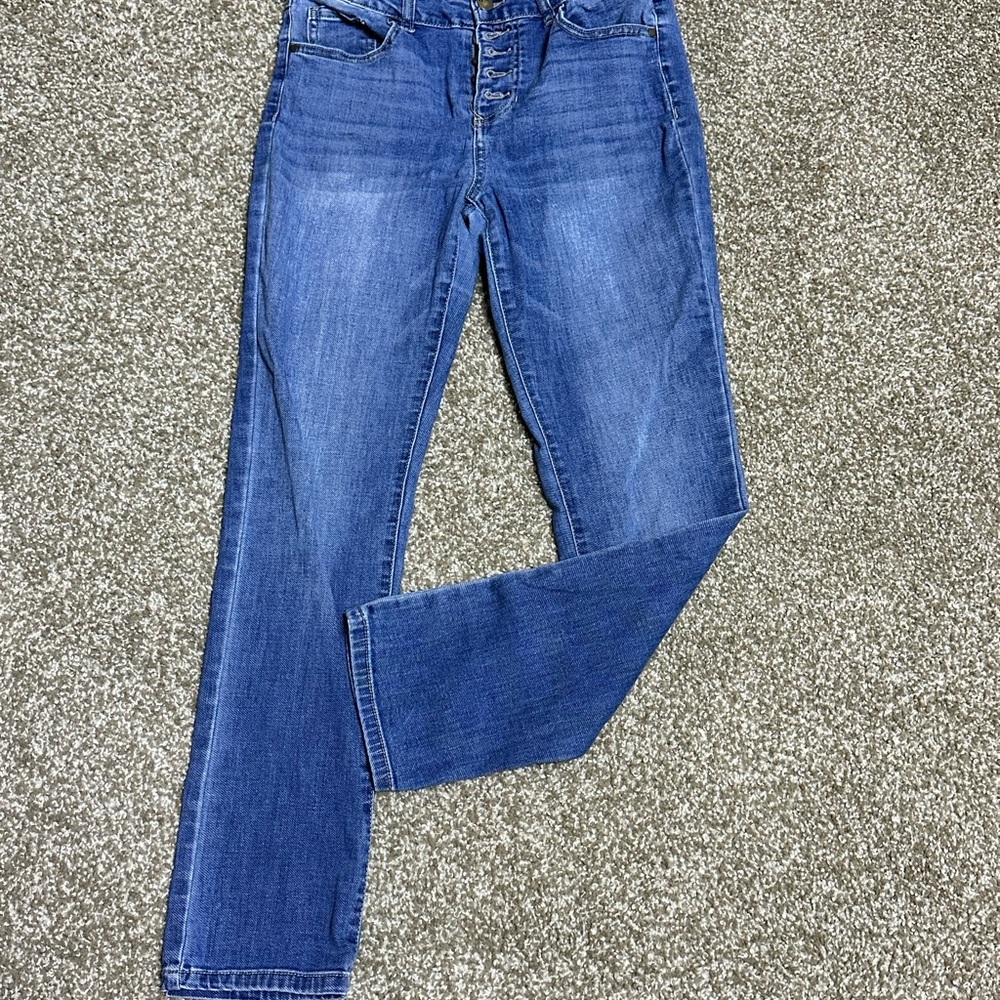 D. Jeans Exposed Button-Fly Denim Jeans Blue High-Rise Women’s Size 8 - Picture 2 of 12